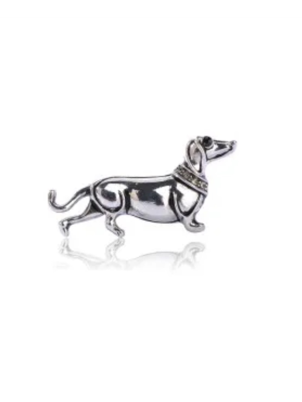 Silver Dachshund Dog Charm Pendant - Silver